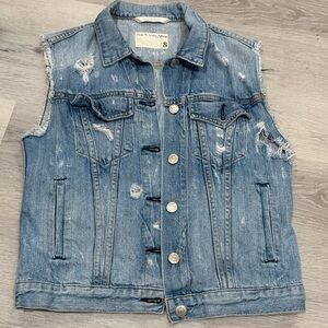 Rag & Bone Light Blue Denim Vest